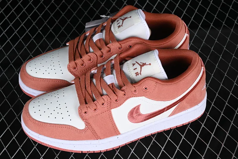 All categories Air Jordan Jordan series basketball shoes Air Jordan 1 Low Air Jordan 1 Low "Canvas" AJ1 Joe 1 pink and white low-top cultural basketball shoes FN3722-801
